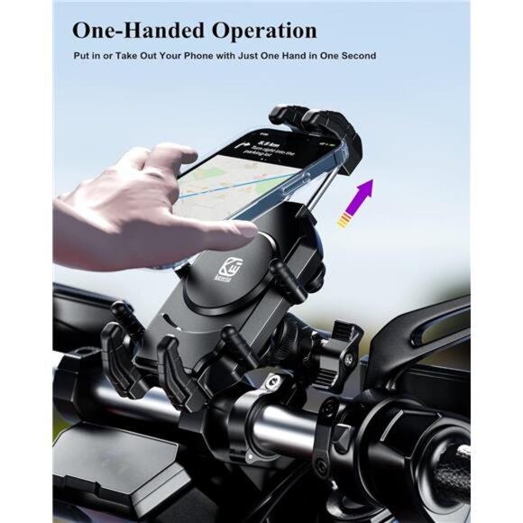 Motorcycle Phone Holder with Vibration Dampener & High-Speed Secure Lock - Picture 4 of 7